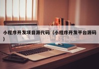 小程序开发项目源代码（小程序开发平台源码）