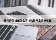 软件开发明细怎么写（软件开发清单明细）