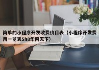 简单的小程序开发收费价目表（小程序开发费用一览表5h8华网天下）