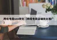 跨境电商seo优化（跨境电商店铺优化推广）