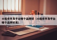 小程序开发平台哪个品牌好（小程序开发平台哪个品牌好用）