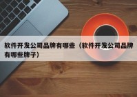 软件开发公司品牌有哪些（软件开发公司品牌有哪些牌子）