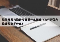 软件开发与设计专业是什么职业（软件开发与设计专业学什么）