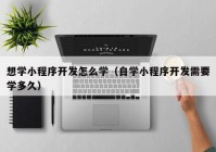 想学小程序开发怎么学（自学小程序开发需要学多久）