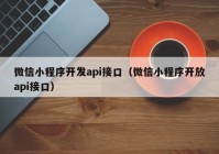 微信小程序开发api接口（微信小程序开放api接口）