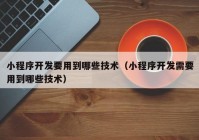 小程序开发要用到哪些技术（小程序开发需要用到哪些技术）