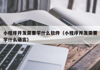 小程序开发需要学什么软件（小程序开发需要学什么语言）