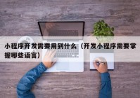 小程序开发需要用到什么（开发小程序需要掌握哪些语言）