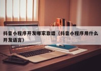 抖音小程序开发哪家靠谱（抖音小程序用什么开发语言）