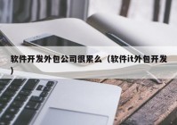 软件开发外包公司很累么（软件it外包开发）