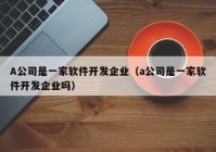 A公司是一家软件开发企业（a公司是一家软件开发企业吗）