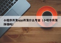 小程序开发app开发什么专业（小程序开发挣钱吗）