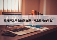 软件开发平台如何选择（开发软件的平台）