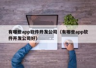 有哪些app软件开发公司（有哪些app软件开发公司好）