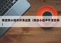 微官网小程序开发运营（微信小程序开发官网）