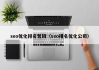 seo优化排名营销（seo排名优化公司）