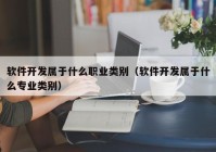 软件开发属于什么职业类别（软件开发属于什么专业类别）