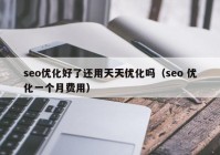 seo优化好了还用天天优化吗（seo 优化一个月费用）