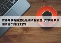 软件开发有前途还是测试有前途（软件开发和测试哪个好找工作）